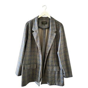 Liverpool Plaid Boyfriend Women’s Blazer Oversized Plus SZ 2X #2498